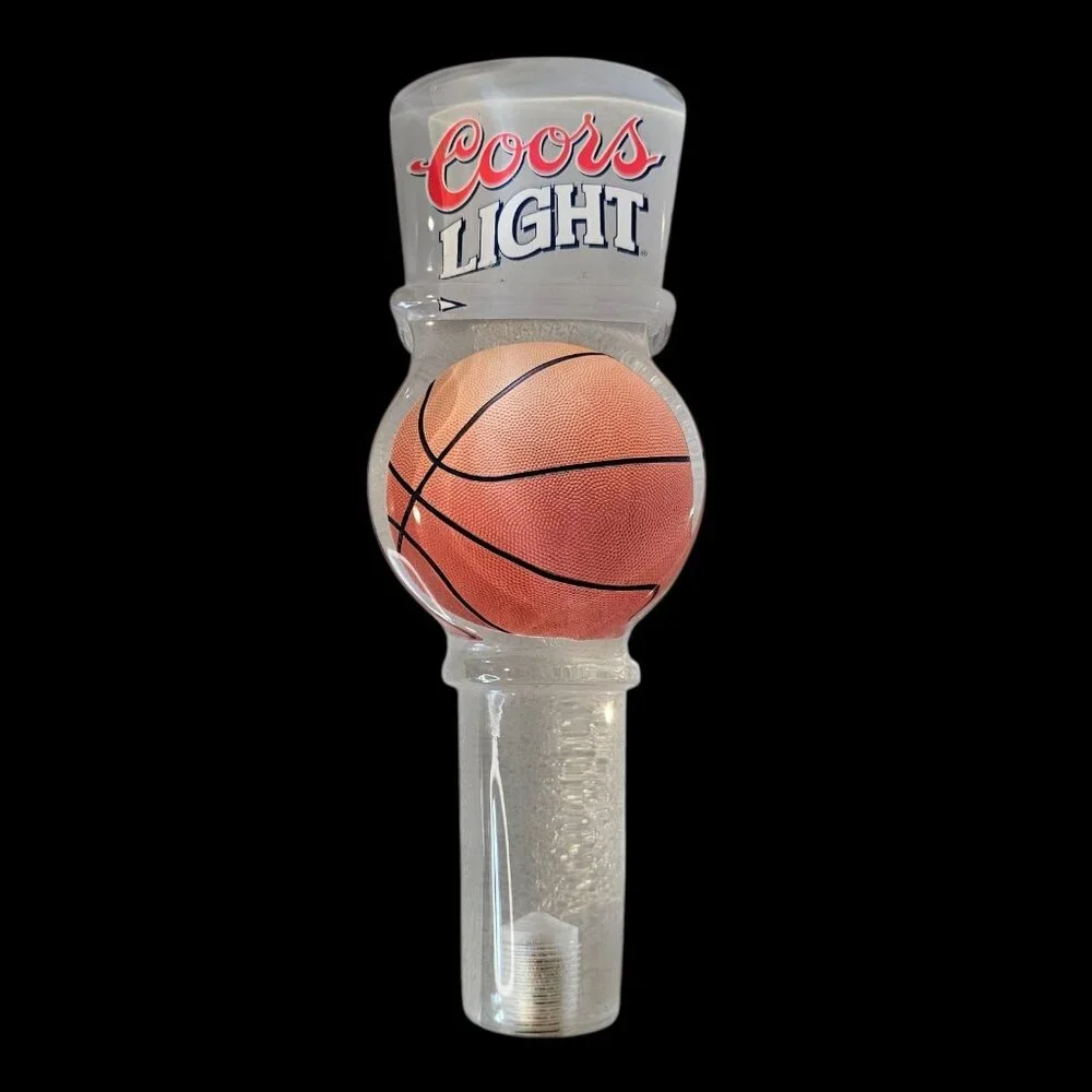 COORS LIGHT BASKETBALL Beer Tap Handle Clear Acrylic NBA NCAA Man‎ Cave Garage